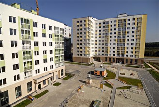 Yekaterinburg, russia, october 7, 2011, newly-built apartment blocks, part of akademichesky housing development, in the city of yekaterinburg, according to renova stroi group, the company managing the...