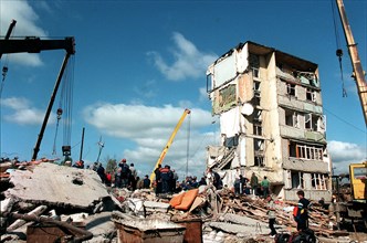 Makhachkala, russia, september 7, 1999, the death toll from a blast in a 5-storey dwelling house in the daghestani town of buinaksk occurred on sept,4, has reached 61, however, this figure is not fina...