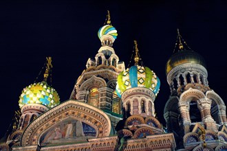 St,petersburg, russia, december 01, 2005, the church of our savior on the spilled blood ( the savior on the spilled blood cathedral) has the new architectural lighting designed by italian piero castig...