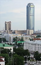 Yekaterinburg, russia, 2011, view of vysotsky business centre, a 54 storey skyscraper.