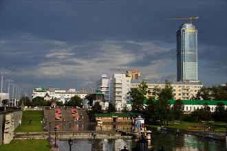 Yekaterinburg, russia, 2011, view of vysotsky business centre, a 54 storey skyscraper.