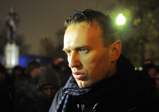 Moscow, russia, december 5, 2011, lawyer and anti-corruption blogger alexei navalny during an opposition protest in central moscow against alleged vote-rigging in the december 4 parliamentary election...