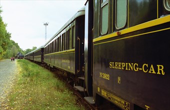 Vologda, russia, september 14, 2002, 'the orient express' is undergoing thorough checks at the railway car repair works in vologda