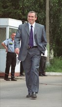 Moscow, russia, july 16, 2003, the chief of russias oil giant yukos, mikhail khordorkovsky (in pic) has returned from the us, where he was the sole invitee from russia to an annual informal meeting of...