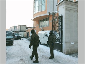 Moscow, february 2, 2002, a view of the moscow office of the sibneft oil company which russian prosecutors backed by an elite crack force raided