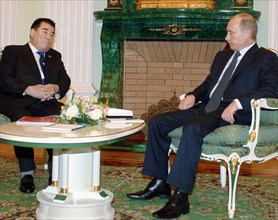 Moscow, russia, january 23, 2006, president of turkmenistan saparmurat niyazov and russian president vladimir putin (from left) are pictured during their meeting in the kremlin.