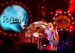 Singer dolphin performs at the 11th russian rock festival 'maxidrom-2006' at olimpllsky sports complex in moscow on june 10, 2006.