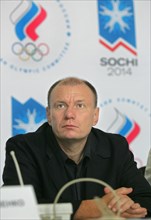 Sochi, russia, june 23, 2006, vladimir potanin, head of the interros holding company and leader of the russian union of industrialists and entrepreneurs (rspp) appears at a news conference held after ...