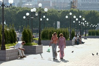 Vladivostok, russia, a view of the korabelnaya embankment in vladivostok, which was renovated in 2006.