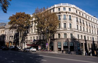 The five star marriott tbilisi hotel on rustaveli avenue in tbilisi, georgia.