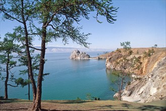 Ussr, irkutsk region, a view of olkhon island in lake baikal, august 1979.