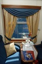 Moscow, russia, june 5, 2007, compartment on the golden eagle trans-siberian express, russiai´s first fully en-suite private train, launched by the uk-based long-distance luxury train operator gw trav...