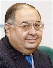 Moscow, russia, october 1, 2007, gazprominvestholding general director alisher usmanov at a press conference on the rostropovich-vishnevskaya collectioni´s fate in russia.