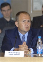 Andrei melnichenko, member of the board at mdm bank, co-owner of siberian coal energy company (suek) and the chemical company evrokhim, attends a board meeting of the russian union of industrialists a...