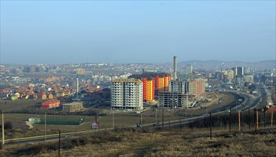 Panoramic view of pristina, kosovo, february 25, 2008.