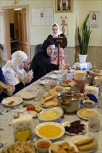 Nuns are having lenten meals in a frater of the nativity of the holy virgin cathedral in chernogorsk during the lent, krasnoyarsk territory, russia, march 20, 2008.