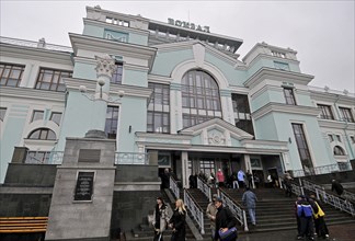 Trans-siberian railway stations, omsk, russia, the city's railway station, october 2008.
