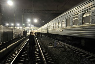 Trans-siberian railway stations, tyumen, russia, at the city's railways station, 2008.