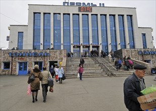 Perm, russia, at the city's railways station, october 2008.