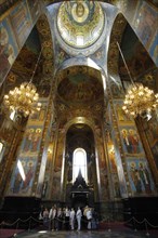 St petersburg, russia, the interior of the savior on the spilled blood cathedral, july 2007.