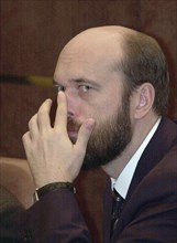 Moscow,russia, november 27, sergei pugachev , a repesentative of the tuva republic at the federation council pictured during the plenary session of the upper house of the russian parliament,on wednesd...