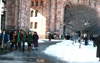 Yerevan in winter, armenia, 1998.