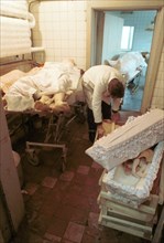 The morgue of the first children's hospital, moscow, russia, 3/92.