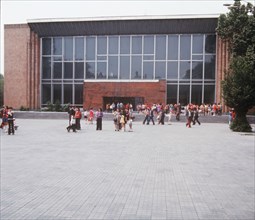 Armenia, the building of the state sundukyan drama theatre in yerevan, 1977.