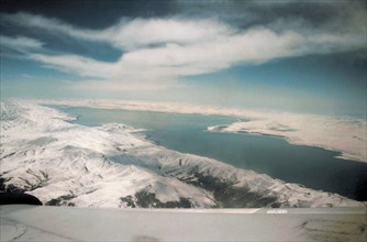lake sevan, armenia, aerial photograph, 2001 .