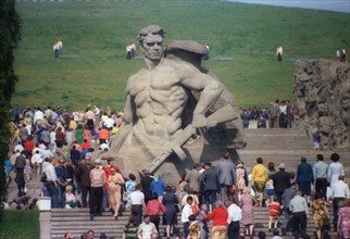 Volgograd, russia, part of the stalingrad / great patriotic war (world war 2) memorial on mamaev hills / mamaev kurgan .