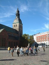 Dom square, riga, latvia, 2003, dom cathedral.