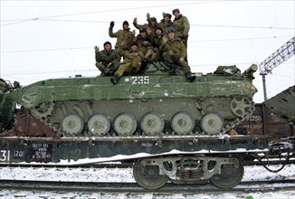 Chechnya, russia 1/3/97: last combat units of rf armed forces are withdrawn from chechnya.