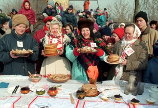 Russian federation, moscow: 2/24/98: february 24 starts shrovetide which continues until lent