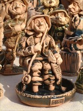 Souvenirs of ceramics at the traditional autumn fair in old riga.
