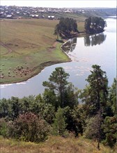 The zilair river in the southern urals, russia.