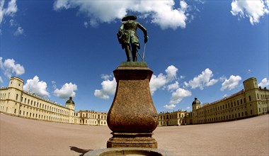 The throne hall of the gatchina palace (in picture) a favourite palace of the russian emperors will be opened for visitors to the summer season after the reconstruction.
