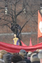 More than 5,000 pensioners toor part  in protest in nizhniy novgorod against the abolishment of social benefits, and higher rent and public utility charges, during the protest a dummy of president vla...
