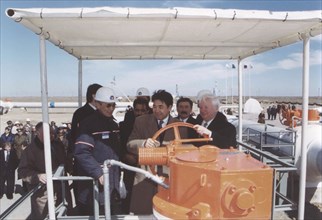 Ceremony at atyrau as the caspian pipeline consortium started pumping oil into the pipeline