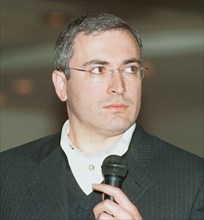 Moscow, russia 2001, russian billionaire businessman mikhail khodorkovsky, head of yukos oil company.