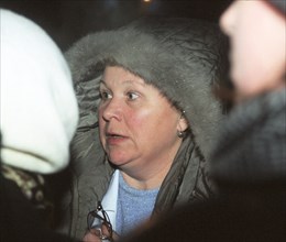 Moscow, russia, october 26 2002: chechen hostage crisis: one of the hostages after her release after a three-day ordeal.