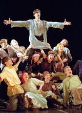 St,petersburg, , russia, march 22, 2003, a scene of the new musical (in pic) 'captain's daughter' based on the novel by a,pushkin, directed by neil donohue, the music was composed by andrei petrov and...