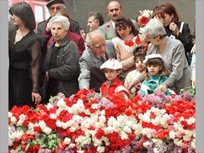 The day of memory of the victims of the 1915 genocide of armenians by the ottoman empire is being marked friday in armenia and in all the armenian communities of the world,thousands of people with flo...