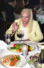 Russian pop singer shura in restaurant of golden palace casino.