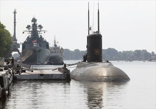 Kaliningrad region, russia, june 27,2003, submarines and auxiliary ships stand ready to participate in joint exercise of the russian, baltic, and northern fleets to be start on june 28 in the baltic s...