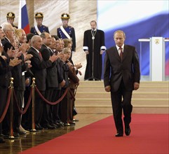 President vladimir putin during his inauguration ceremony in st, andrew's hall in the kremlin on friday, may 7, 2004.