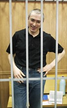 Mikhail khodorkovsky in the courtroom of meshchansky court that starts hearing the evidence of the prosecution in the khodorkovsky-lebedev case, july 20, 2004, moscow, russia.
