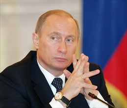 Russian president vladimir putin at a session of the state council of russian federation in the aleksandrovsky reception hall of the grand kremlin palace, moscow, russia, 12/05.