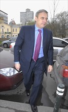 Leader of the russian people's democratic union mikhail kasyanov seen before the other russia organization’s forum in the central house of journalists in moscow, april 19, 2007.