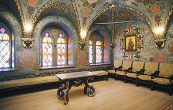 The boyar chamber of the tower palace (terem palace), grand kremlin palace, moscow built in 1635 - 36.