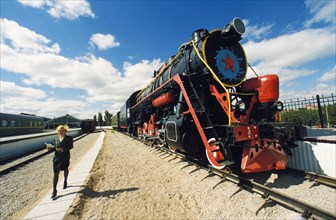 An 'l' series locomotive at the railway museum in kaliningrad, russia, june 2000.